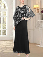 Long Glitter Mesh Dress with Novelty Asymmetric Overlay Bodice