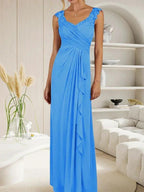 Champagne A-Line Sweetheart Neckline Pleated Mesh Dress