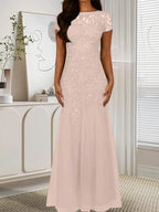 Dark Navy Mermaid Scoop Sequins Tulle Dress