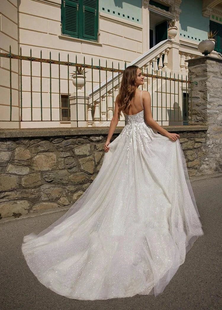 Bohemian Wedding Dresses Women's Sexy Sweetheart Sleeveless A-line Princess Bridal Gowns Lace Applique Side Split свадебное