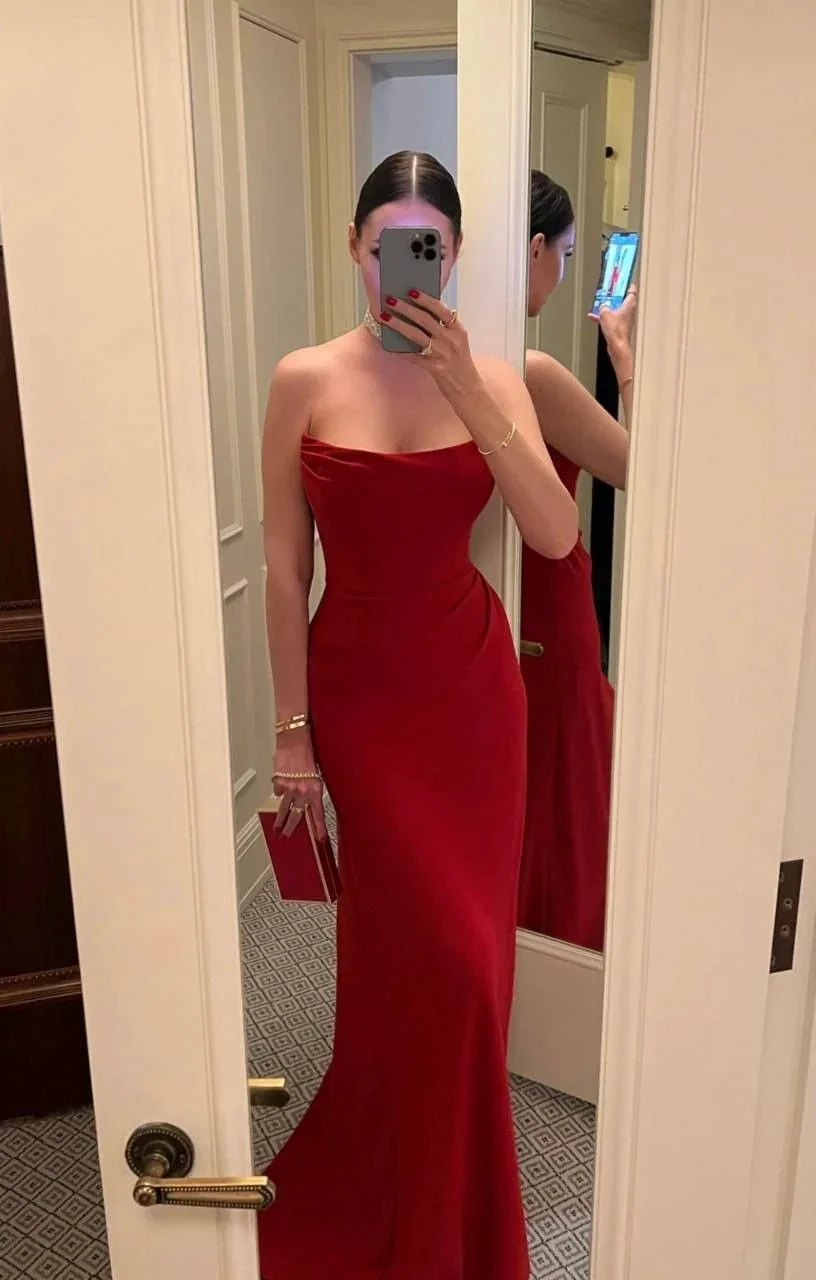 Charming Strapless Mermaid Long Evening Dress Formal Gown Y2148