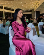 Modest Long Dress for Wedding Guest Fashion Evening Dress Y4519