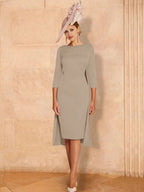 Sheath/Column Long Sleeves Mother of the Bride Dresses with Beading