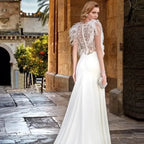 Custom Made Feather Mermaid Elegant V-neck Sleeveless Stain Wedding Dress Vestido De Novia Bridal Gown For Women
