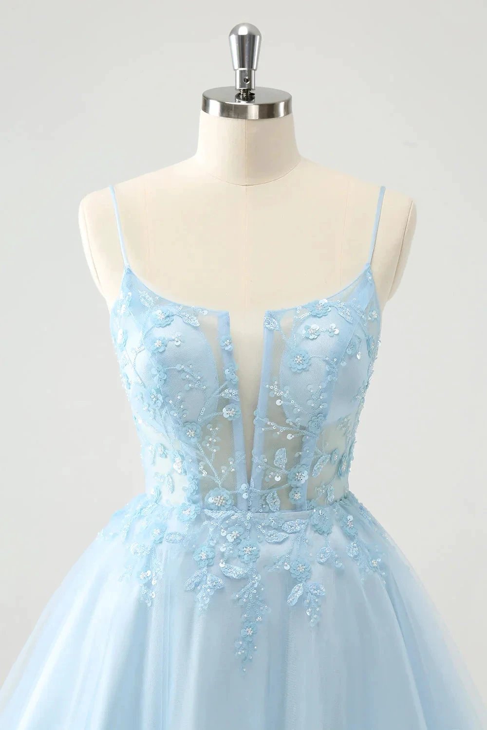 Cute Blush A Line Spaghetti Straps Corset Short Homecoming Dress with Appliques