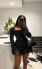 Sexy Black Party Dress Short Homecoming Dress Y4460