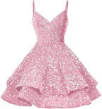 Sequin Homecoming Dresses for Teens Sparkly Short Prom Dresses SYH87