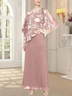 Long Glitter Mesh Dress with Novelty Asymmetric Overlay Bodice