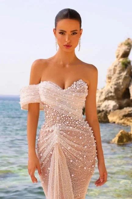 Elegant One Shoulder Sweetheart Mermaid Wedding Dress