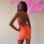 Elegant Short Orange Spaghetti Straps Sexy Sleeveless Homecoming Dress
