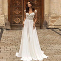 Elegant V-Neck Short Sleeve Ball Gown Mopping Wedding Dresses New Luxury Lace Appliques Court Train Princess Bridal Gown