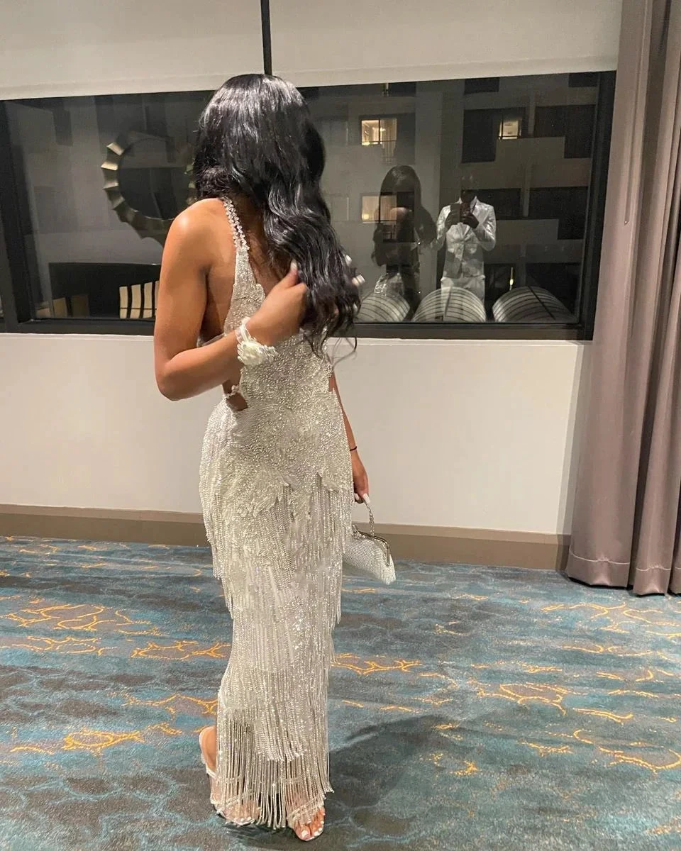 Luxurious Mermaid Sleeveless Evening Dress Glam Dress Y5903