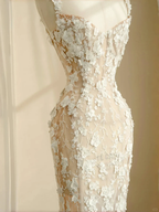 Classy Tulle Lace Appliques Mermaid Prom Evening Dress,Long Wedding Dress Y8681