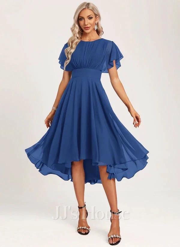 Flutter Sleeves Chiffon Prom Dress SYP185