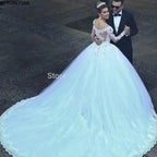 Formal Dresses Long Sleeve Wedding Dress Bridal Robe Ball Gown Special Occasion Dresses Bride Women Princess Trend Fairy