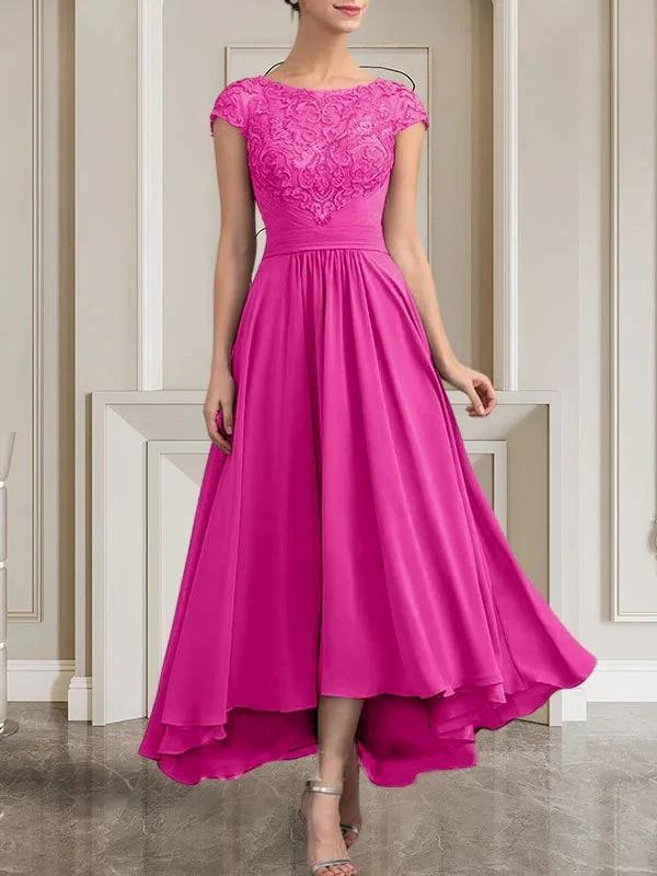 A-line Scoop Floor-Length Lace Chiffon Mother of the Bride Dress With Sequins