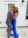 Elegant Royal Blue Sheath Prom Dress Royal Blue Evening Dress Y5445