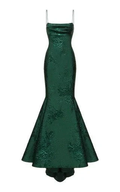 Emerald Green Spaghetti Straps Mermaid/Trumpet Prom Dress,Chic Evening Dress Y1800