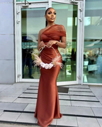 Sexy Mermaid On Shoulder Prom Dress Evening Dress Y4860