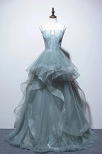 Green Lace Long Prom Dresses Green Lace Long Formal Evening Dresses