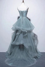 Green Lace Long Prom Dresses Green Lace Long Formal Evening Dresses
