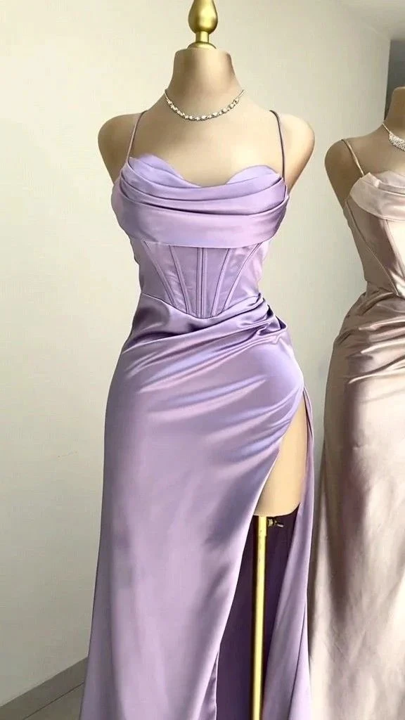 Mermaid Sweetheart Neck Lavender Long Prom Dress Formal Evening Dress Y2507