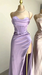 Mermaid Sweetheart Neck Lavender Long Prom Dress Formal Evening Dress Y2507