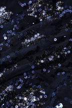Navy Blue Evening Dress with Beading Sequins,Chic Prom Dress Y1832