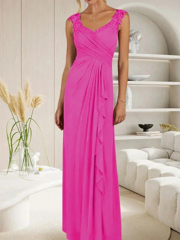 Champagne A-Line Sweetheart Neckline Pleated Mesh Dress