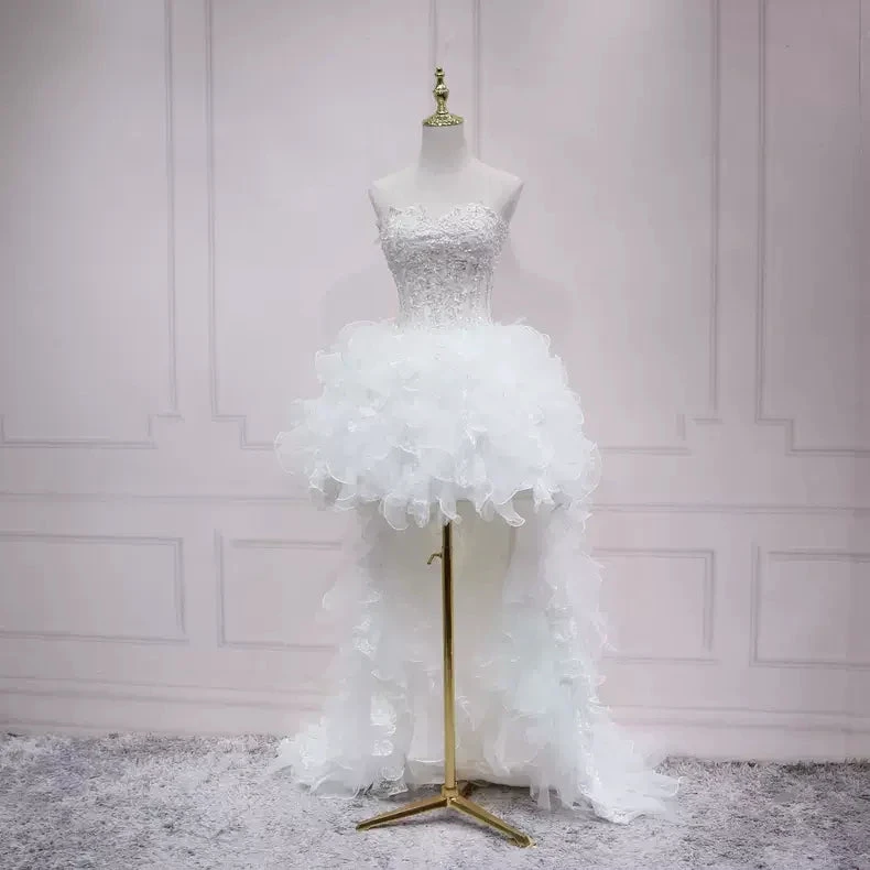 White Hi-low Homecoming Dress Charming Homecoming Dress s36