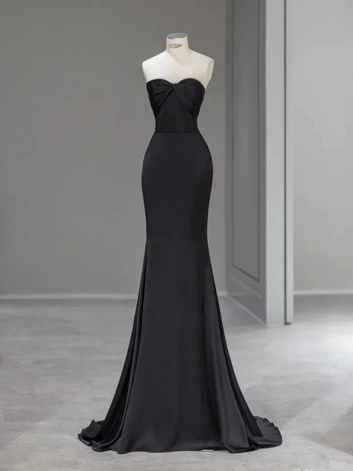 Charming Black Mermaid Prom Dress Black Evening Dress Pageant Dress Y4507
