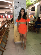 Sexy Orange Two Piece Homecoming Dress Orange Party Dress Y2189