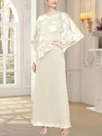 Long Glitter Mesh Dress with Novelty Asymmetric Overlay Bodice
