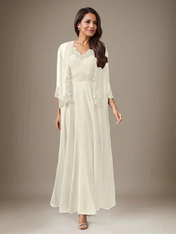 Plum A-Line Sequins Chiffon Dress