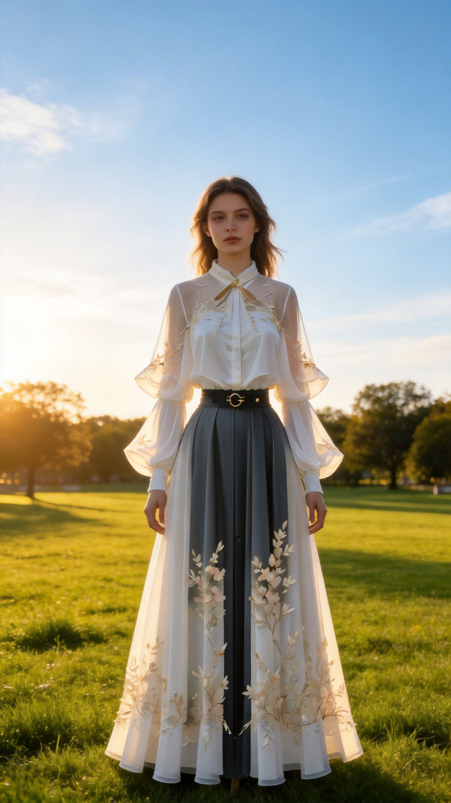 Elegant White Tulle Lace Appliques Long Sleeves Prom Dress A Line Evening Dress Y8514