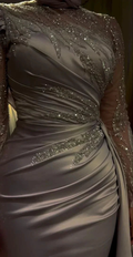 Elegant Mermaid Long Sleeves Evening Dress Glam Dress Y6717