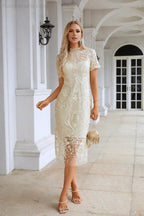 Ladies embroidery short-sleeved Chinese style short evening dress party wedding shopping evening dress SY28105