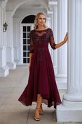 Women's Chiffon V Neck Tulle Embroidered Sequins Bridesmaid Evening Gown Prom Wedding Party Dress SY28129