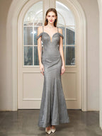 Mermaid Fashion Formal Evening Dresses Sleeveless Floor Length Prom Dresses