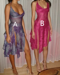 Vintage Halter A Line Slit Cocktail Dress Short Party Dress Y8491