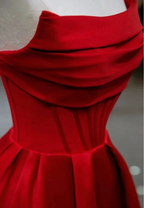 Stylish Flat Neck Satin Backless Pleated Floor Length A Line Evening Gown Prom Dress Y6815