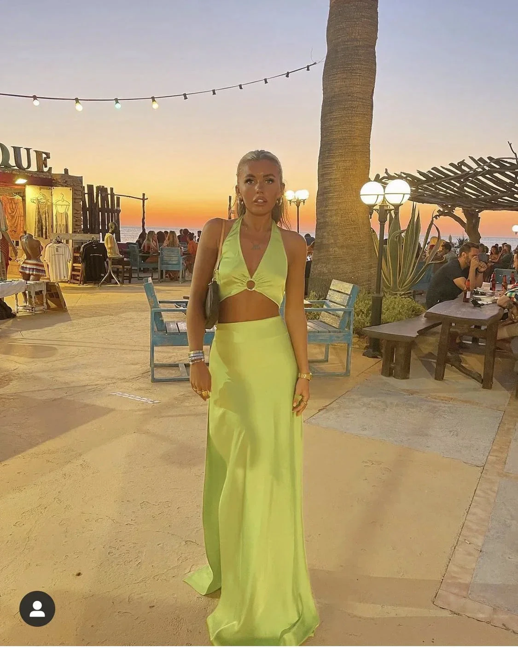 Sexy Green Two Piece Evening Dress Green Party Gown Y5165