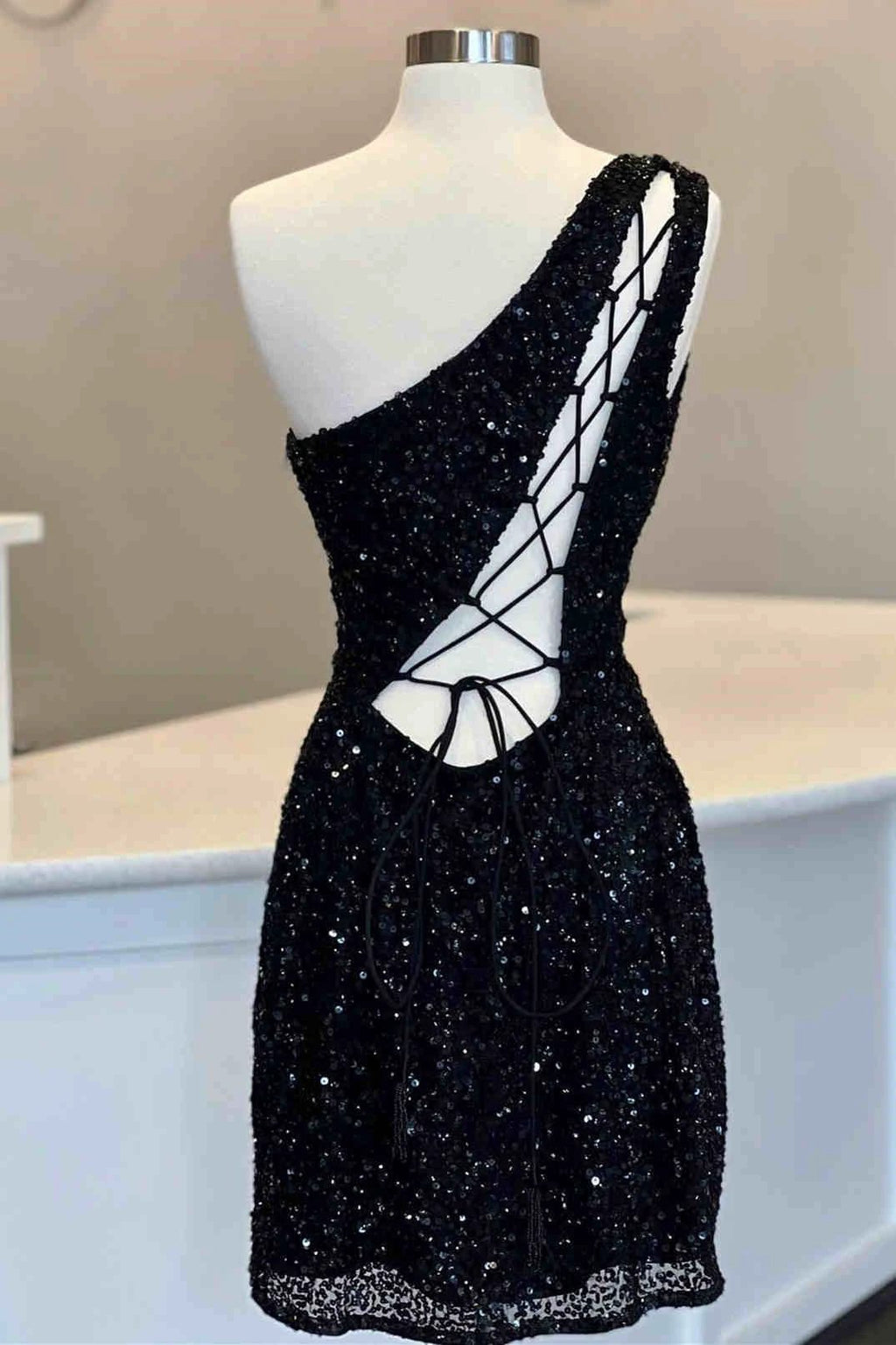 One Shoulder Red Short Homecoming Dress SYH23