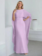 Sheath Scoop Floor-Length Chiffon Mother of the Bride Dress With Cascading Ruffles