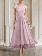 A-line Scoop Floor-Length Lace Chiffon Mother of the Bride Dress With Sequins