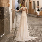 Long Sleeve Lace Mermaid Wedding Dresses  V-Neck Tulle Bridal Gown For Women With For Women Made Robe De Mariee Customize