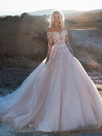 Luxury Lace Long Sleeves Wedding Dresses Sexy Backless Vestidos De Novia Appliques Vestido De Noiva