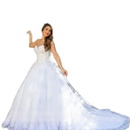 Luxury white bridal gown Sweetheart Applique backless Pearl Crystal tulle plus Saudi Arabian wedding dress trouw jurken dames