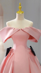 Pink Satin Long Prom Dress Pink Formal Evening Dresses Y4974