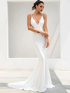Elegant Open Back Mermaid Wedding Dress Y3005